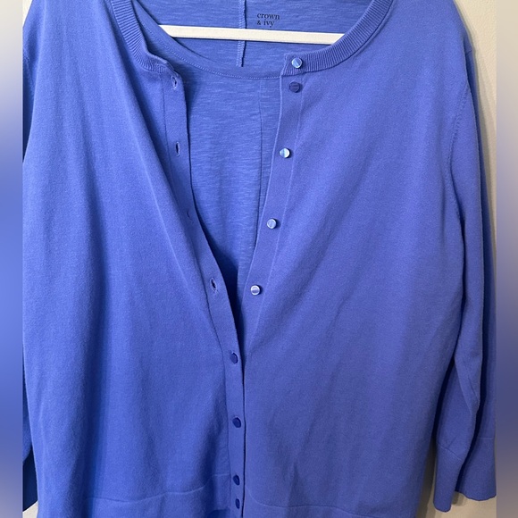NWT, Crown & Ivy, Blue, Long Sleeve Tee, Size XL, Excellent New Condition - Picture 9 of 9